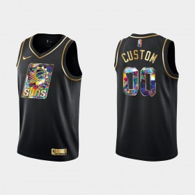 Camisetas Hombre Phoenix Suns Personalizadas Nike 2021-22 Negro Golden Edition 75th Anniversary Diamond Swingman